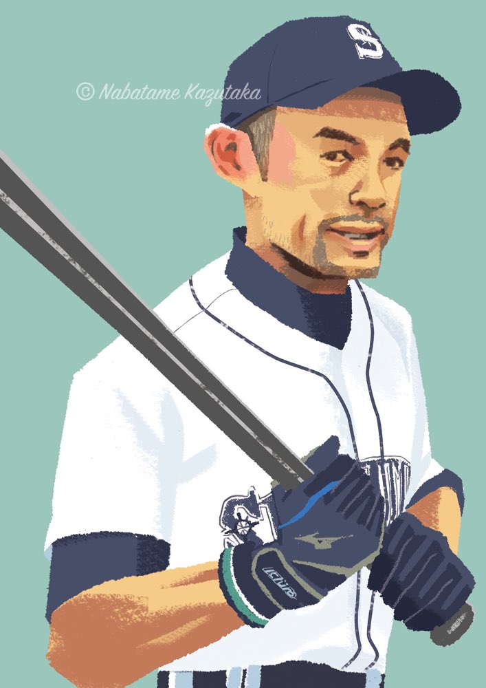 「野球盛り上がってますね。昔描いたイチローです。 」|生田目 和剛 (ナバタメ・カズタカ)のイラスト