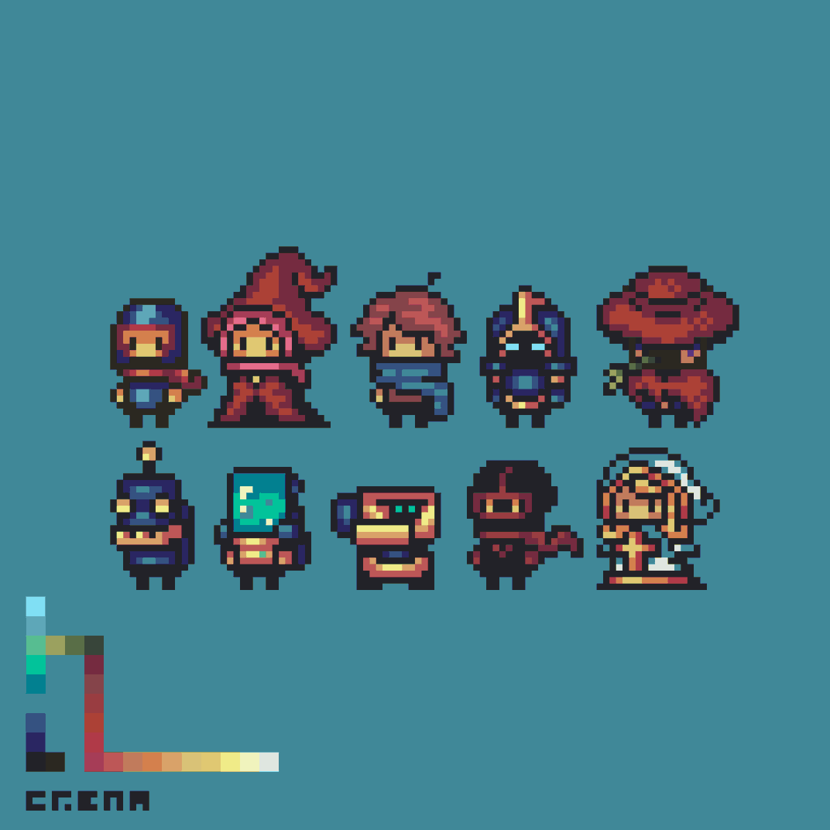 cream_kkkk's tweet image. some sprites i made  ¯\_(ツ)_/¯
- soul knight 
#pixeart #ドット絵