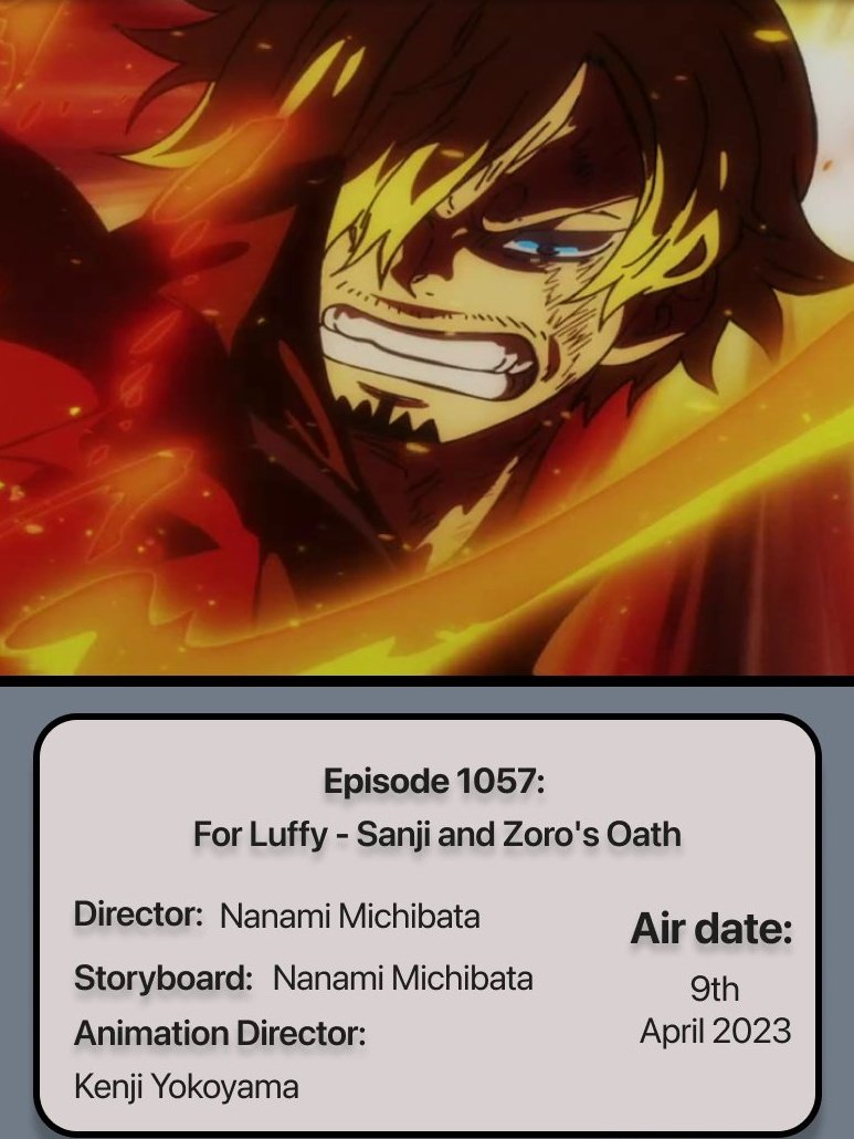 One Piece Episode 1057 - For Luffy - Sanji and Zoro's Oath