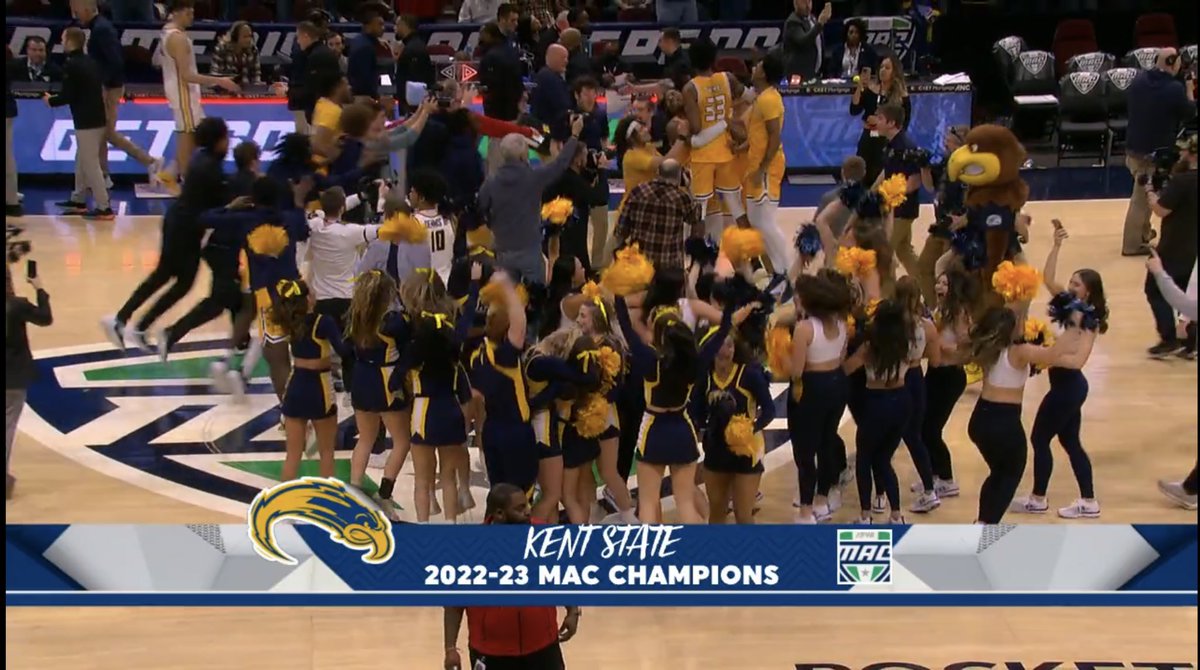 mid_madness's tweet photo. ⚡️ THE GOLDEN FLASHES ARE DANCING ONCE AGAIN ⚡️

For the first time since 2017, Kent State has clinched an automatic bid to the NCAA Tournament.

In non-conference, their losses were all by two or fewer possessions to Charleston, Gonzaga &amp; Houston. Pretty good teams. Watch out. https://t.co/OlP4qvXnTa