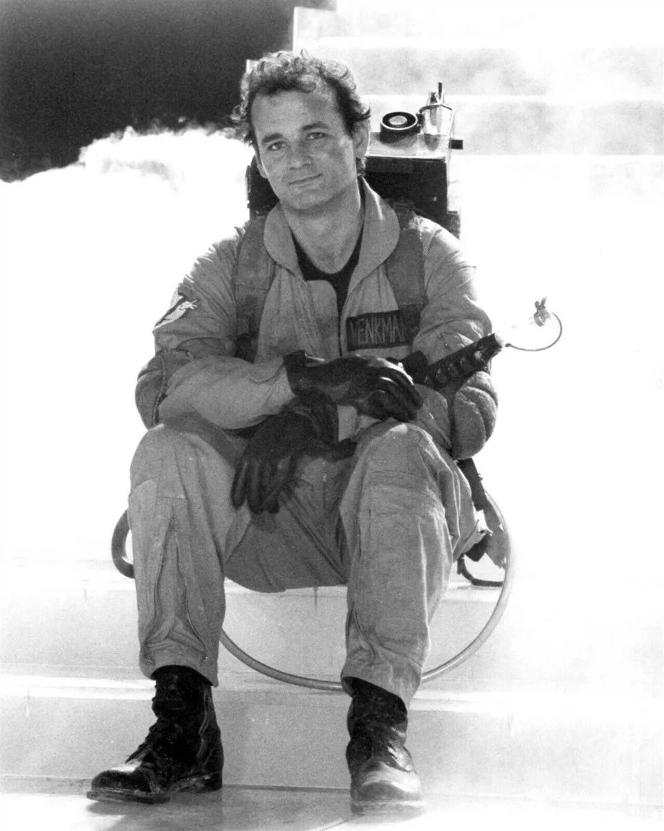 Bill Murray on the set of Ghostbusters (1984).