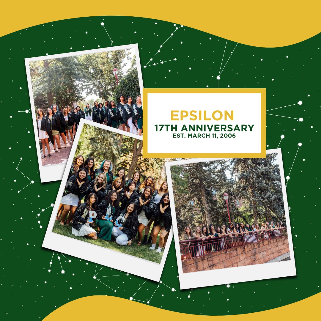 We would like to wish a happy Chapter Founder’s Day to Epsilon!

On March 11, 2006 Epsilon Chapter was established on the University of Denver campus! ✨

#PiLambdaChi #HermanasPorVida #Sisterhood #PLC #LatinxGreeks #GreekLife #GoldenChis #ΠΛΧ