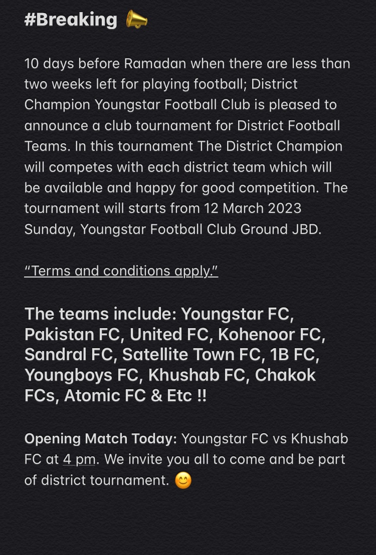 imsulemanashraf's tweet photo. @NaumanS791 @dckhushab @PEAKhushab @Municip48682931 @BestageBuilders @PTIJauharabad @lgcddpunjab @Sports_BoardPB @TheRealPFF @PakistanUltras @CS_Punjab https://t.co/HElSRx6RPf