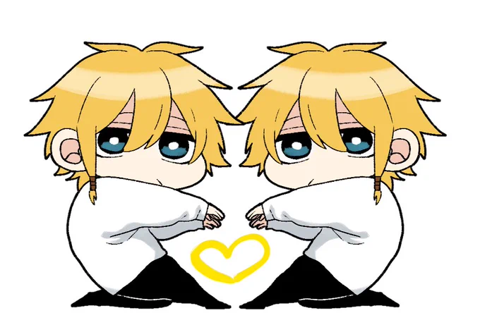 このミニキャラをコンビVTuberでいっぱい描く企画しよかな 