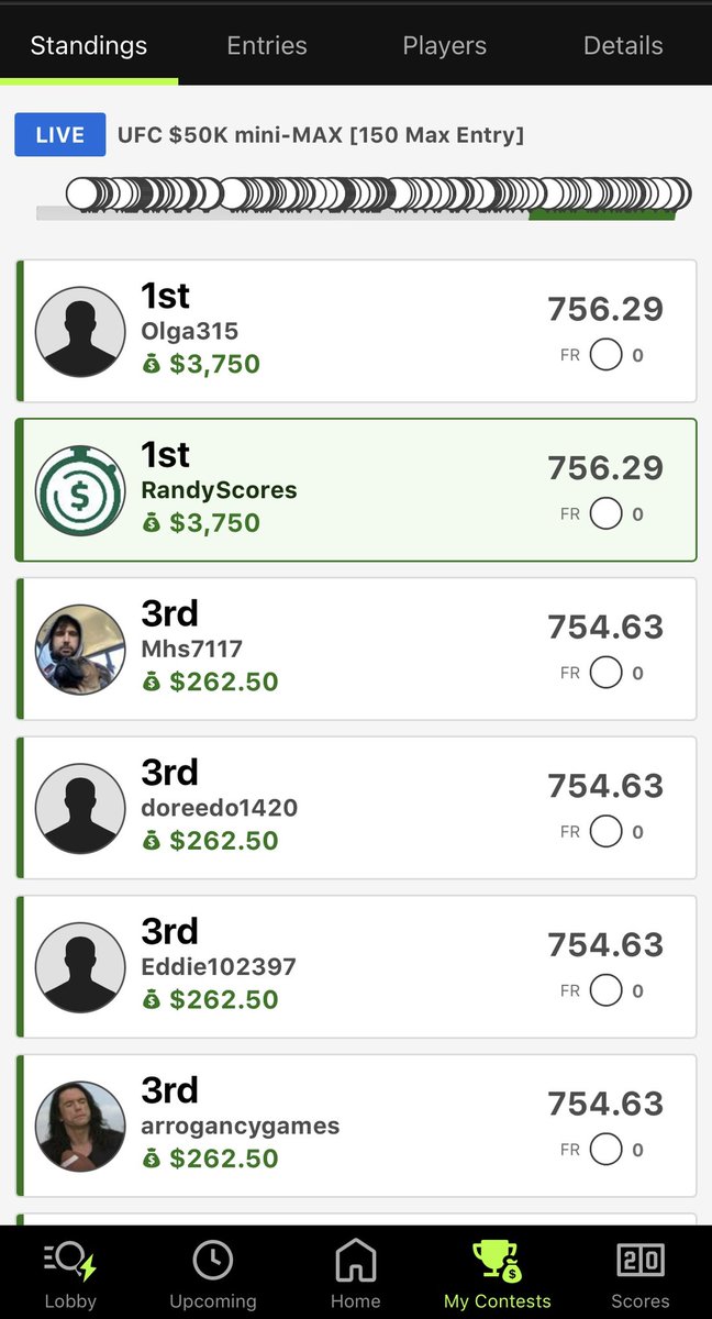 AaronPropst's tweet photo. Big hit! Thanks to @OccupyFantasy and @dfs_mma for always having the best content seriously these guys make it so easy #mma #dfs #ufc https://t.co/1O3pWxBjjQ