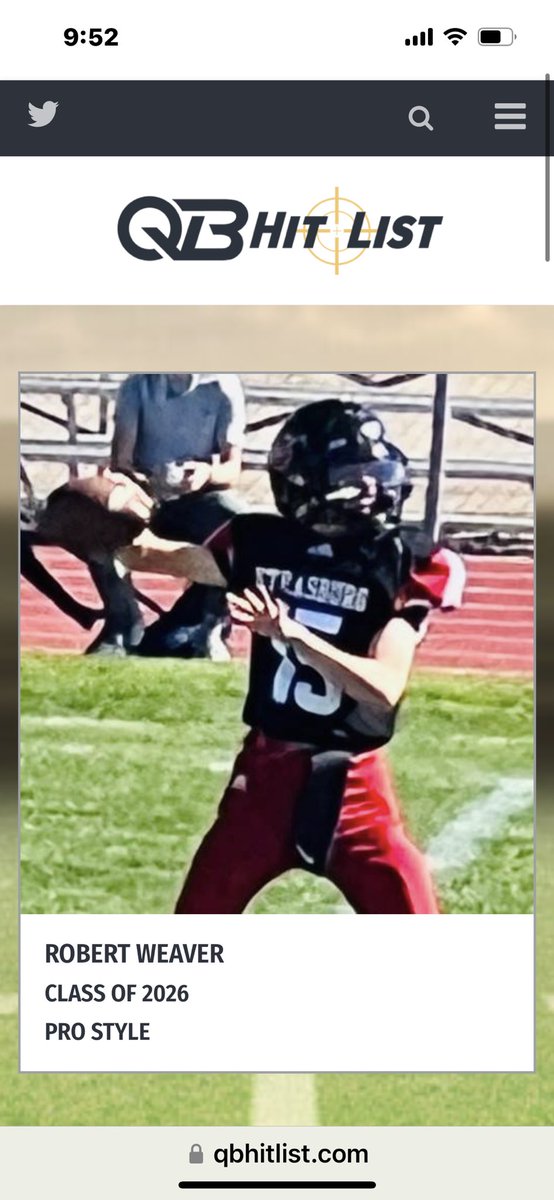QBHitList's tweet photo. Just released! @QBHitList Premium 2026 QB @RJWeaver06 Strasburg Hs(CO) 

Evaluation, Scouting Report and Score‼️

👀 Check it out!

⏩⏩⏩Profile: https://t.co/ABRqC8E51c https://t.co/VKJFFKrrxN