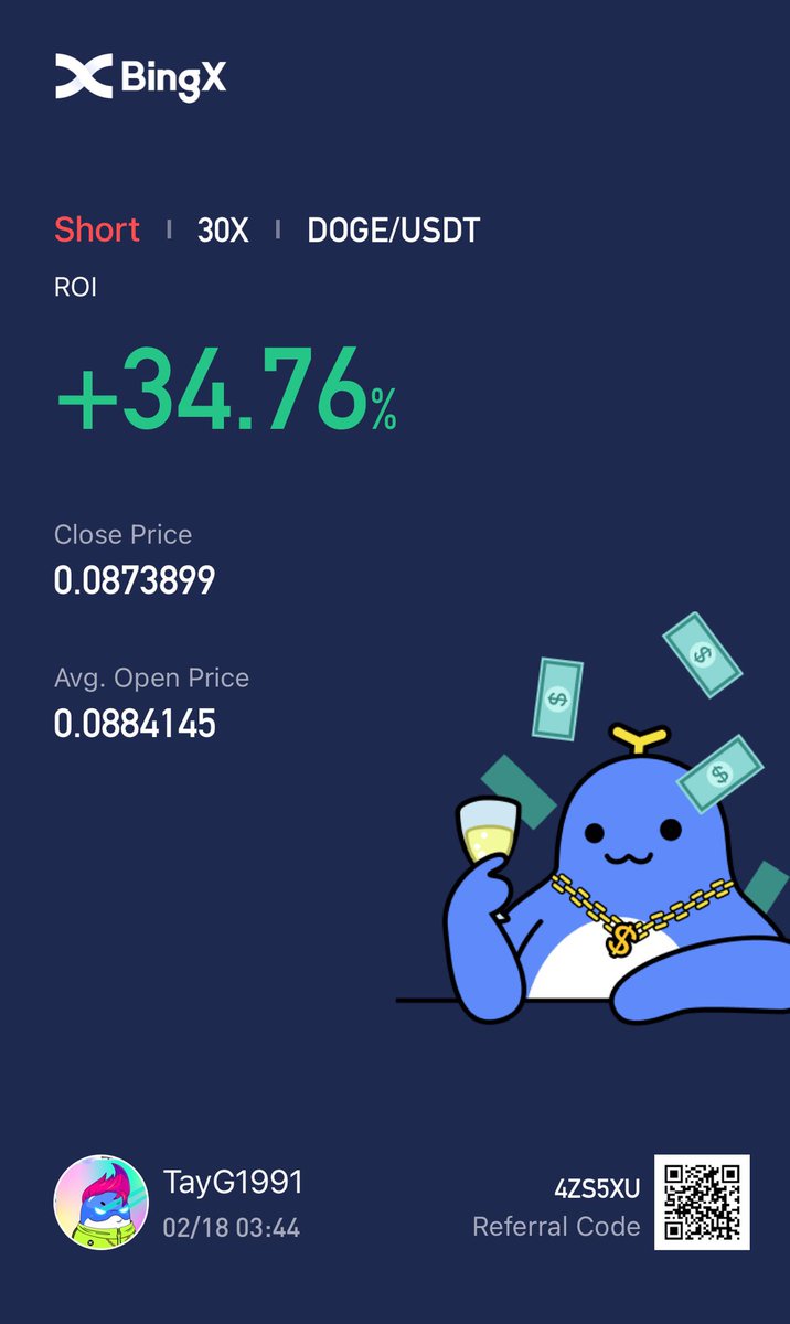 TaylorMade91's tweet photo. @BingXOfficial @BingXEnglish @BingXAcademy @bingx 

BingX daily profits 📲🚀📊💸💰🤑 https://t.co/Y8njQZC2tK