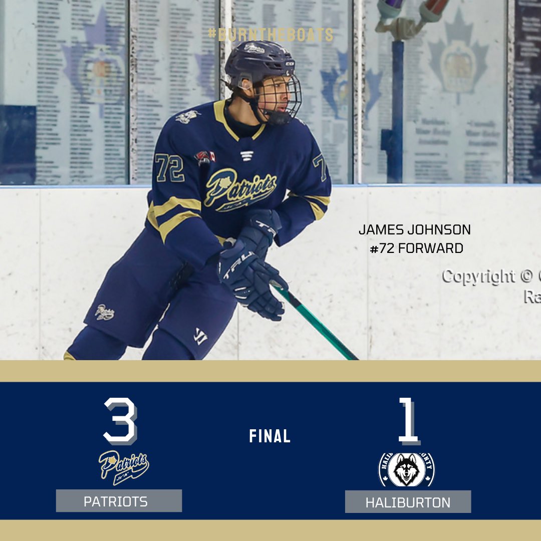 🚨Pats Win 

 🐺 Pats 3 - 1 Haliburton  

#BurnTheBoats #patsnation #torontopatriots #ojhl #jra