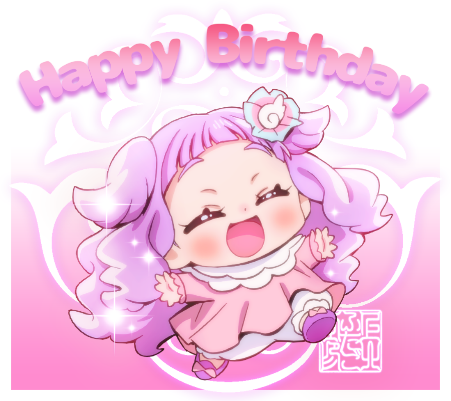 1girl solo closed eyes smile open mouth chibi long hair  illustration images
