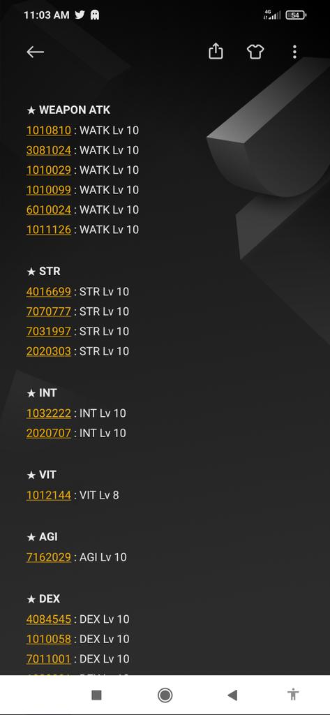 Toram_Jiang's tweet photo. Hello my Toram Friends, I just want to share my compilation of Food Buff Land Codes for y'all to enjoy, If you know any other food buff land codes which have higher lvl, lemme know and I'll add them on the list. Thank you
Part 1
#Toram #ToramOnline #LandCode https://t.co/Iet1FEA35u