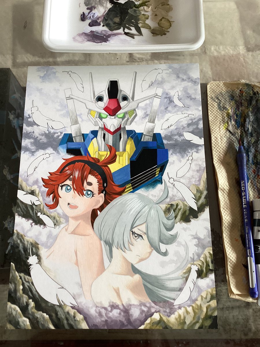 ミオリネ・レンブラン ,スレッタ・マーキュリー 「完成時の状態。 」|真オーゼ（(@_@))のイラスト