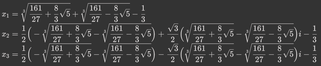 cudedsite's tweet photo. @drpkmath @YouTube Using Cardano's solution is ended up with this result
https://t.co/j2mxv79mS0 https://t.co/UrEdFK10DK