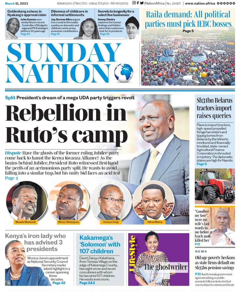 Nation Africa On Twitter Rebellion In Rutos Camp Epaper 