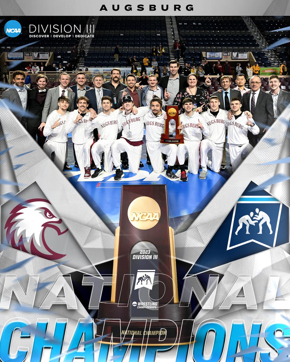 NCAA Division III (@ncaadiii) on Twitter photo 🏆#D3wrestle CHAMPIONS🏆
<a href="/AugsburgAuggies/">Augsburg Athletics</a> capture the 2023 DIII Wrestling title!
#WhyD3 🏆#D3wrestle CHAMPIONS🏆
<a href="/AugsburgAuggies/">Augsburg Athletics</a> capture the 2023 DIII Wrestling title!
#WhyD3