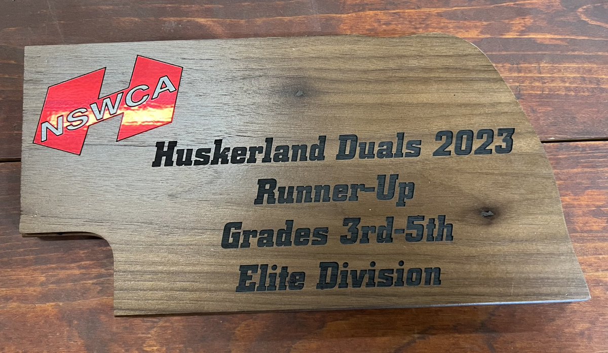 Congratulations to our CWO 3rd-5th grade dual team for placing 2nd in the Elite Gold Division today at the 2023 Huskerland State Duals !!!