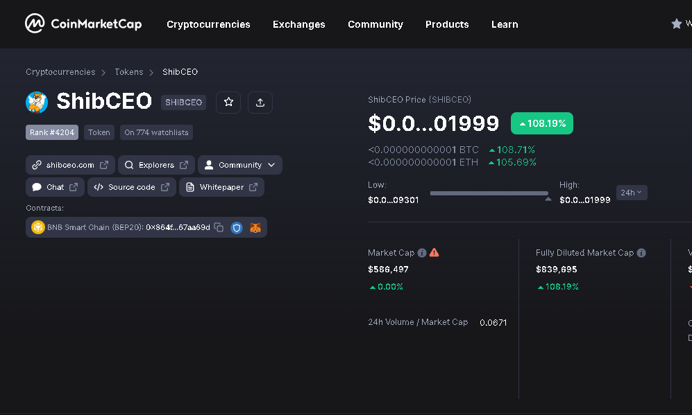 Shib CEO raise 100% + 
Elon Musk's Best Meme Coin, 🐦TWITTER + 🐶DOGE&amp;SHIB 
CMC Top Gainers
t.me/shibceogroup
poocoin.app/tokens/0x864f2…
<a href="/ShibCEOO/">Shib CEO #Shibceo🐶🔥💎🚀⚡️</a> <a href="/CoinMarketCap/">CoinMarketCap</a> 
<a href="/elonmusk/">Elon Musk</a> 
#BNB #meme #1000X #Safu #Gem