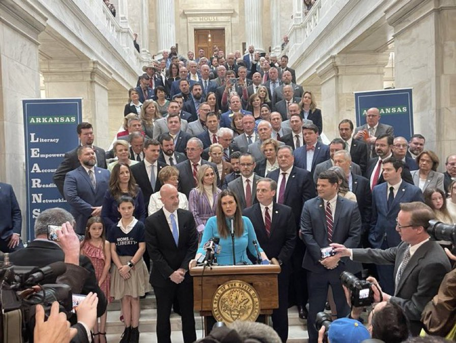 Governor Sarah Huckabee Sanders holds press conference to announce White is the Official Arkansas State Color.