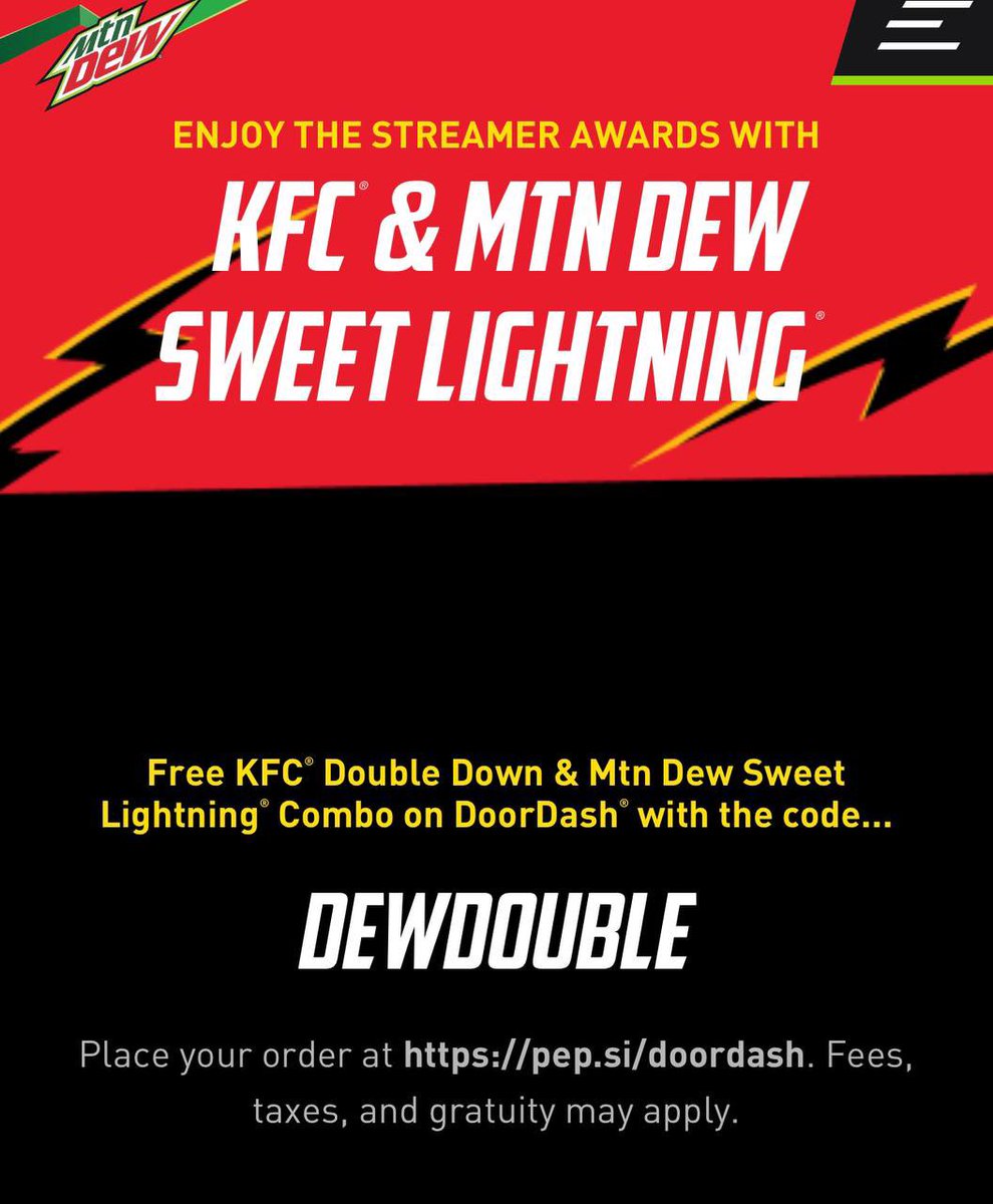 FlipFlip on Twitter "Free KFC Double Down & Mtn Dew Sweet Lightning