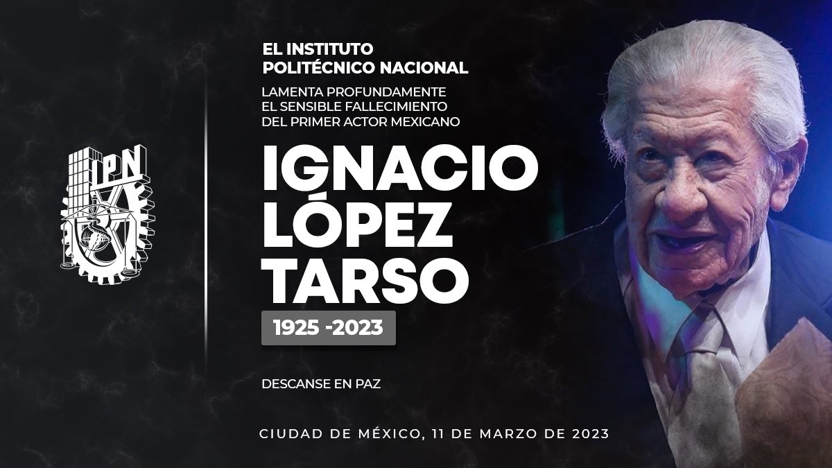 IPN_MX's tweet photo. Expresamos nuestras condolencias a los familiares y seres queridos del primer actor Ignacio López Tarso, a quien siempre recordaremos por su participación como narrador junto con nuestra #OSIPN en la presentación de la obra “Pedro y el lobo” en el #CCJTB. 

Descanse en paz.🕊️ https://t.co/T6MLLQxb8i