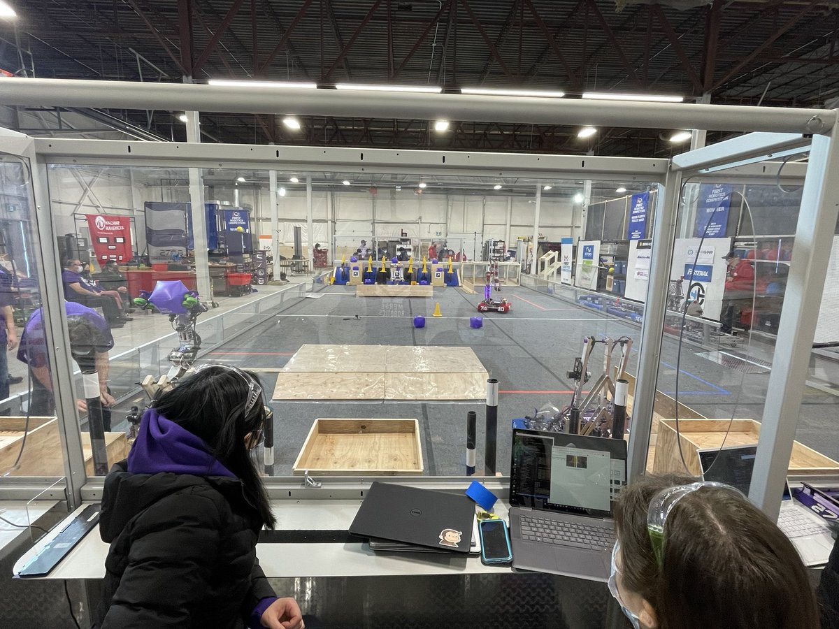 frc2706's tweet photo. Team work makes the dream work! Thank you so much @frc7480 for letting us work in your amazing Kingston practice field along with @Team2708 and Sparkling H20! See you soon at competition! #friendswithrobots #chargedup #firstenergize https://t.co/873O3yHDSk
