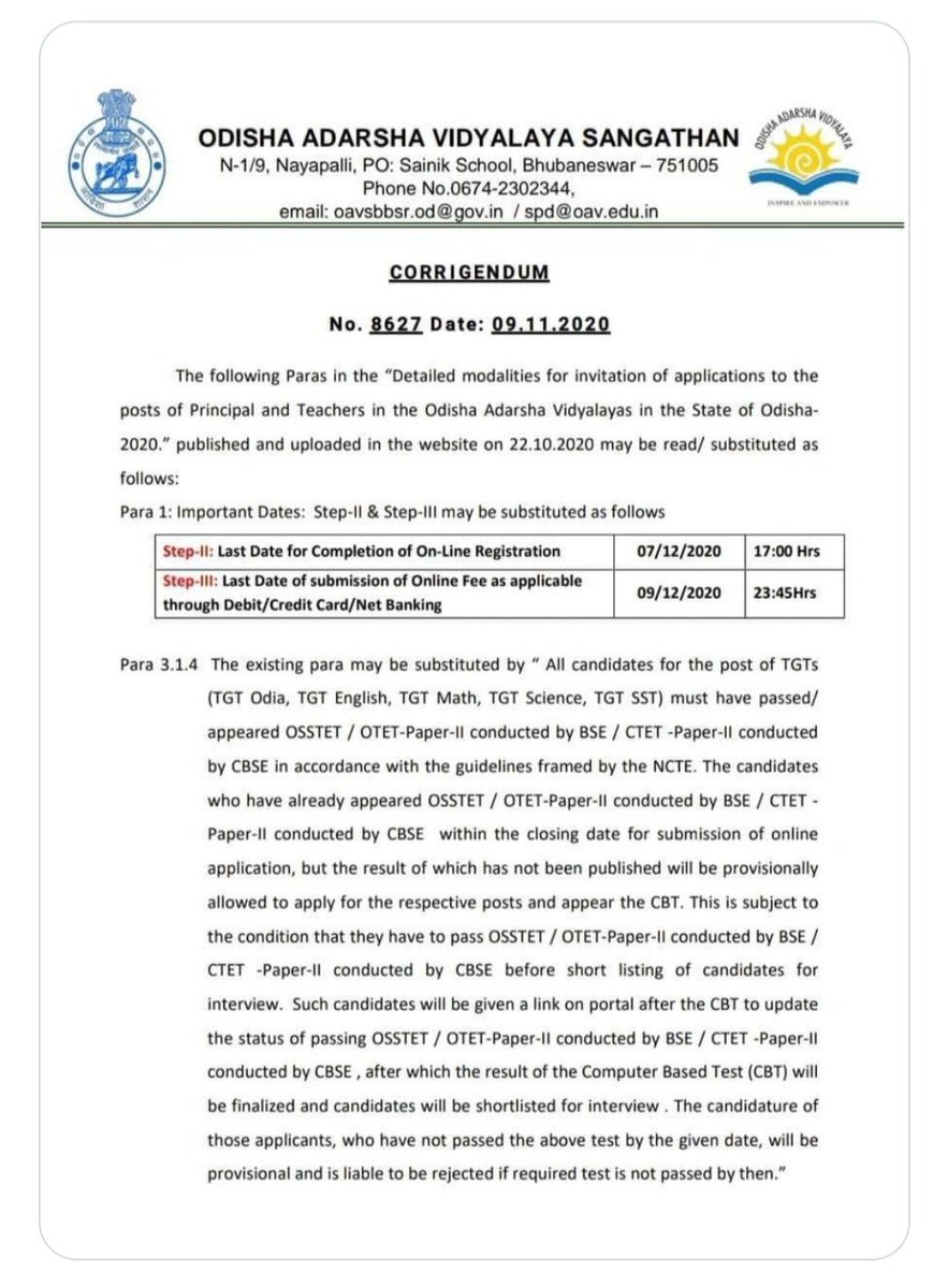imBimalgiri's tweet photo. @OAVS_Official

@SMEOdisha

@samirdash01

Please allow Final year Students as well as OTET/OSSTET/CTET Appearing Students in current OAVS Recruitment. In Last 2 Recruitments OAVS has issued such Corrigendums. So please allow us and Give a chance. 

@CMO_Odisha

@pranabpdas https://t.co/pnQMxiRT3O