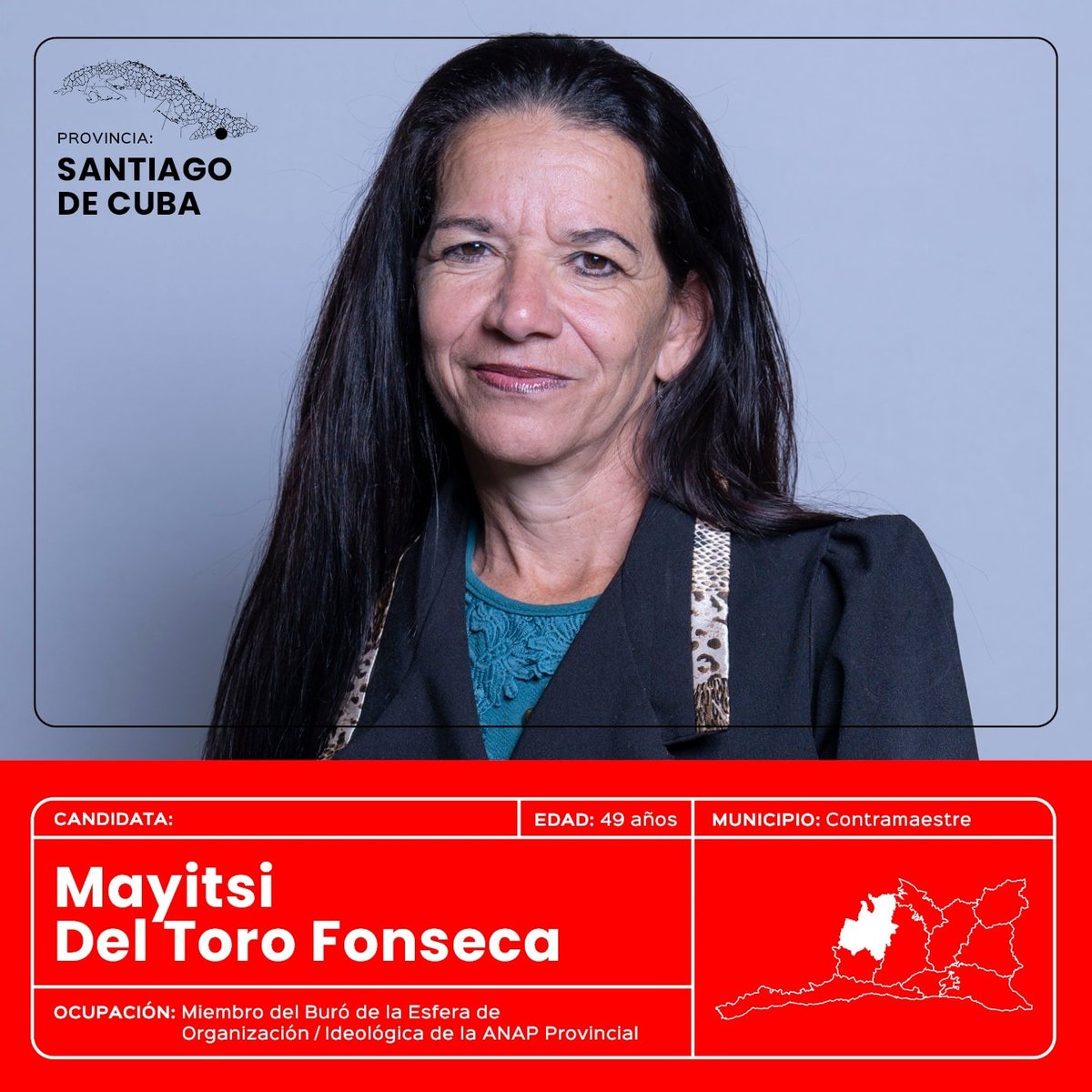 AMPPContramaest's tweet photo. Nuestros candidatos a Diputados a Asamblea Nacional del Poder Popular por Contramaestre  son: Mayitsi del Toro Fonseca, Víctor Manuel Montesino Rodríguez y Ángel Portal Miranda 
#Contramaestre https://t.co/NheF10USs4