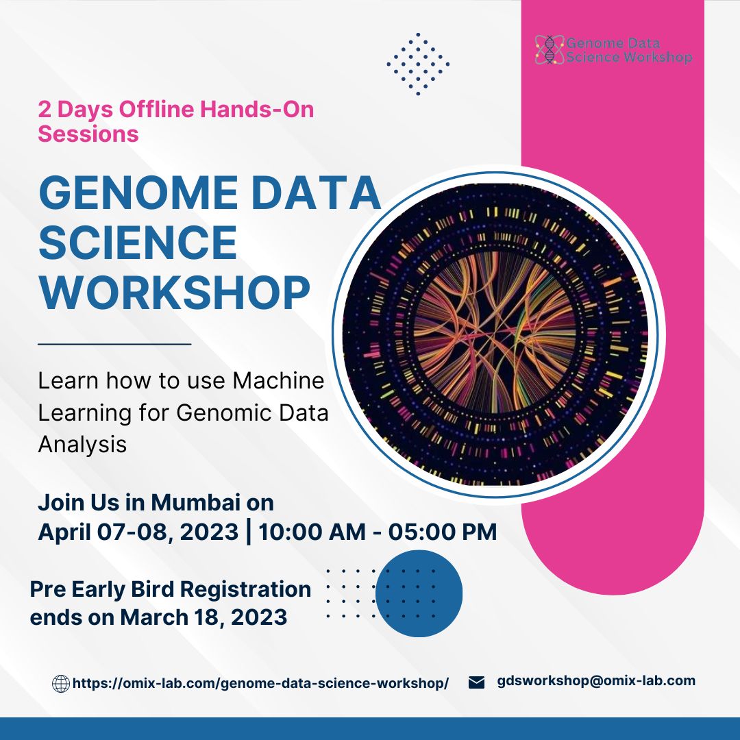 gds_workshop's tweet photo. A Beginners Course in advance Analysis for Genomic Data with the help of Data Science tools and techniques. https://t.co/mDorNuVOqp
Pre Early bird Registration Ends on March 18, 2023
#genomeanalysis #genomedatascience #genomedataanalysis #nextgenerationsequencingdata #dnaseq https://t.co/f8AMaU2AxY