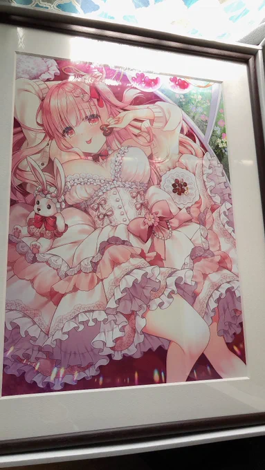 ツクルノモリさんで作った高精細複製原画自分用に購入したの来た～色の再現度すご…めちゃくちゃ綺麗～～そしてでかい!!! 