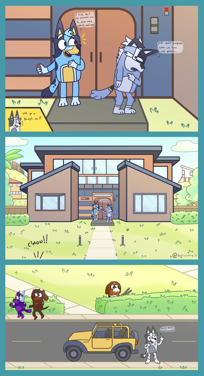 Articusdog_e's tweet photo. finally!! I'm glad to present you, Driving part 4 #Bluey #blueyfanart #blueycomic https://t.co/eXsPf2PsNJ