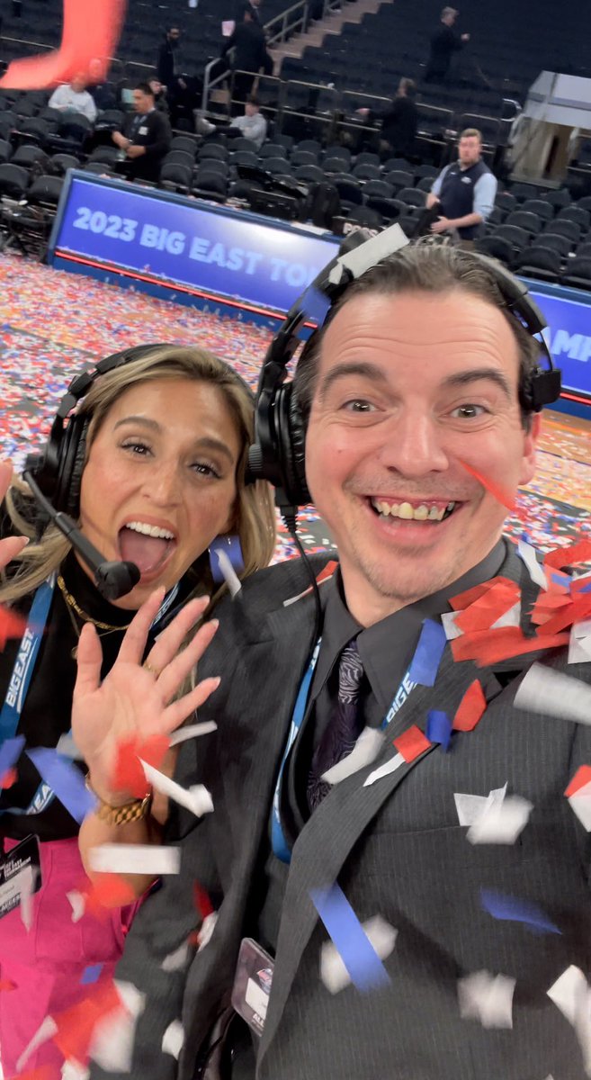 AnthonyFuria's tweet photo. @peterican13 we know how to shine when the confetti rains down @TheGarden #BigEastTournament2023 @BIGEAST @BIGEASTMBB 🏀 https://t.co/dMhMl3DYec