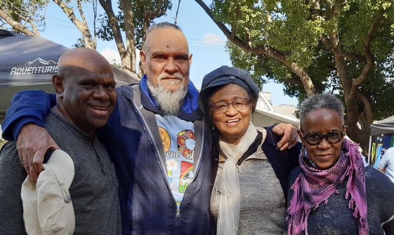 Angale_WMuwadda's tweet photo. I still stay in contact with my teachers from the 80s. Sam Barsah my gay family, me, Carole Johnson (NAISDA principle) and Aku Kadoga (NAISDA teacher). Both Carole and Aku are back in the USA now but when they here we family. https://t.co/p3wBrVH6FV