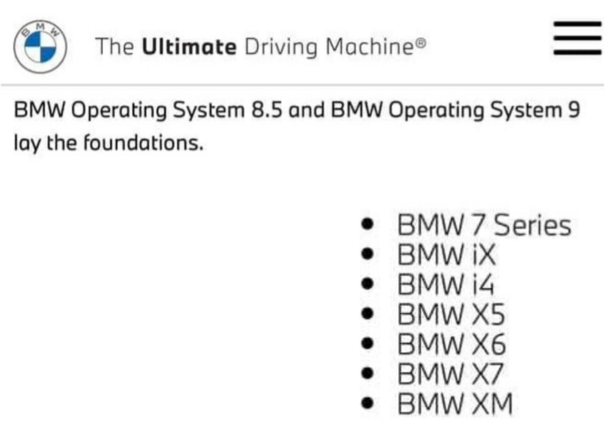 Berkan_Bayram's tweet image. BMW&apos;nin en yeni uygulaması #QuickSelect OS 8,5 ve OS 9 yakında geliyor. Linux tabanlı işletim sistemi, yoldaki modellerde uzaktan güncelleme ile kullanıcılarla buluşacak. Uygulama güncellemesi alttaki modeller için geçerli ▶️ 
#ElektrikliOtomobil #BMW