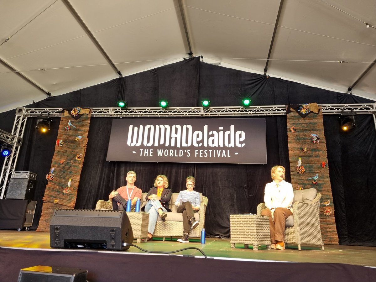 Now hearing from @eytanlenko, @brynnobrien and @pollyjhemming as they discuss the Race To Net Zero w @TheAusInstitute @WOMADelaide
