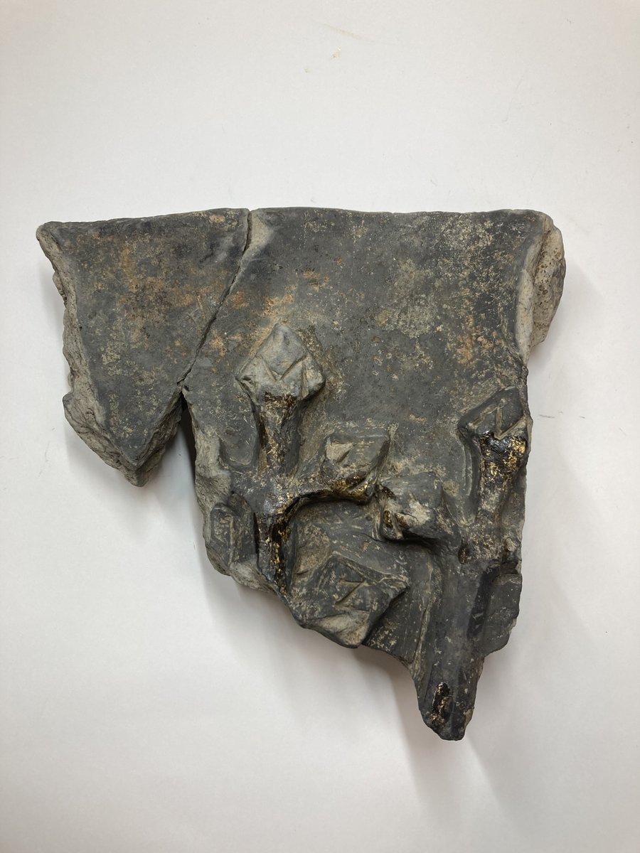 装飾彫刻付き 金箔瓦の破片インテリア小物 今日の金箔瓦4