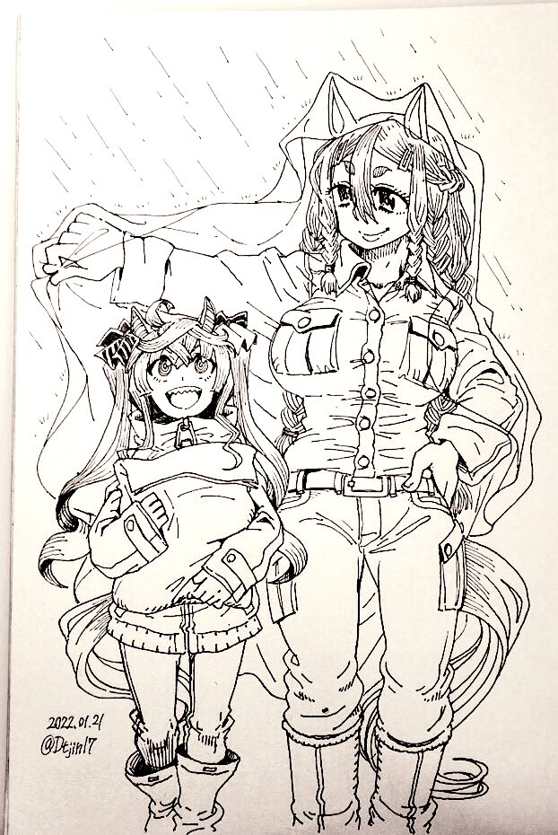 #女の子二人のイラストを貼る見た人もやる
ばんえいさんとターボはまた描きたいネー 