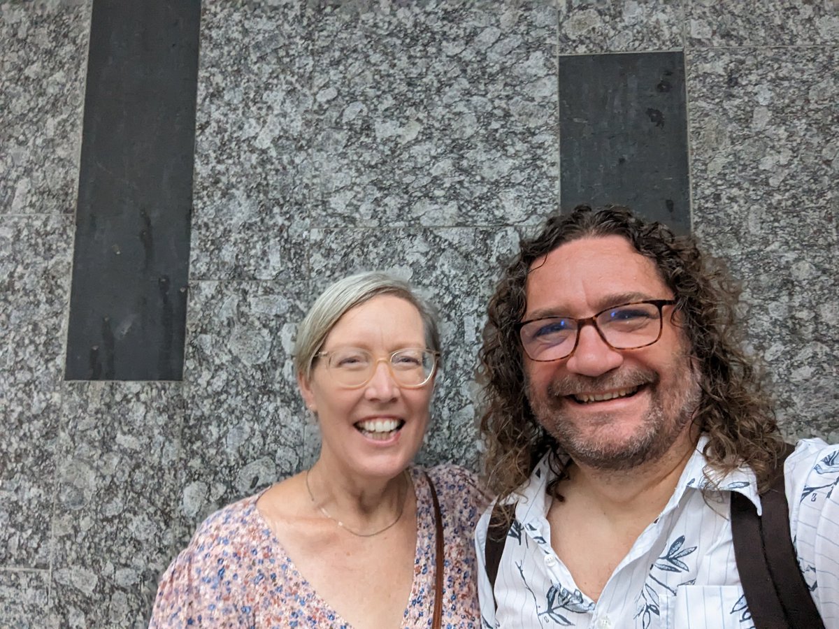 fergusmaximus's tweet photo. @ashlyferg and I made the pilgrimage to the corner of Adelaide and Albert Streets in Brisbane (in the pouring rain!) to take the ceremonial selfie where @TrentDalton set up his typewriter to record strangers' love stories - thanks, Trent, for capturing such heartache and beauty https://t.co/Cs3WIvt9PO