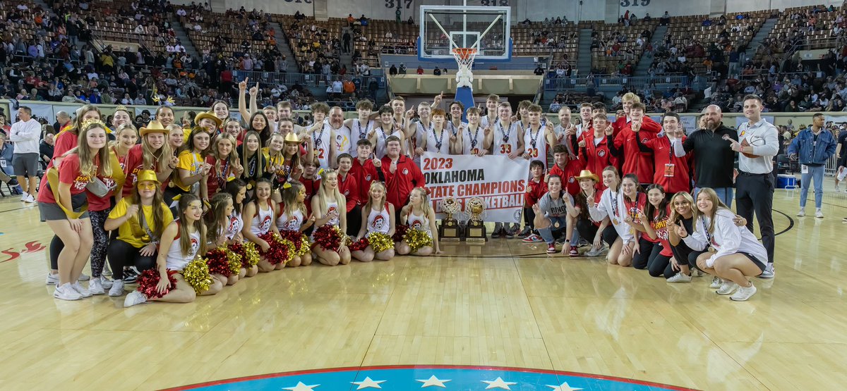 For the first time ever we are leaving Championship Saturday with ✌🏼 State Championship trophies! 🏆🏆 The ladies defeated Howe 48-23 for their 8th State Title &amp; the boys defeated OCA 78-52 for the 2nd State Title! It was a great day to be a Dale Pirate! #godale #goldblooded