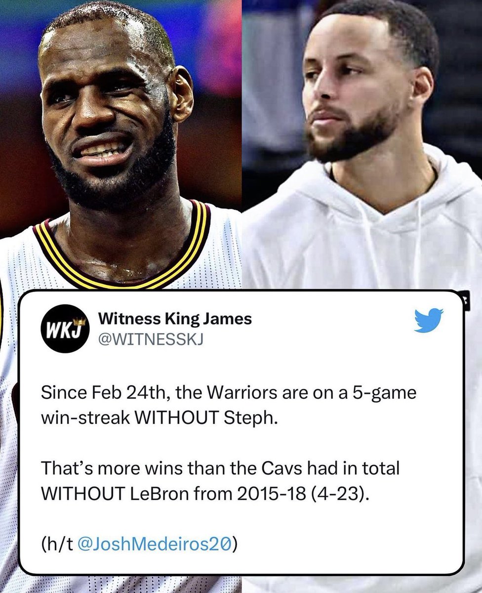 cursed6ix's tweet photo. lebron would’ve ruined the league if he had the help curry did his whole career😭 https://t.co/kIRz2dbBo8
