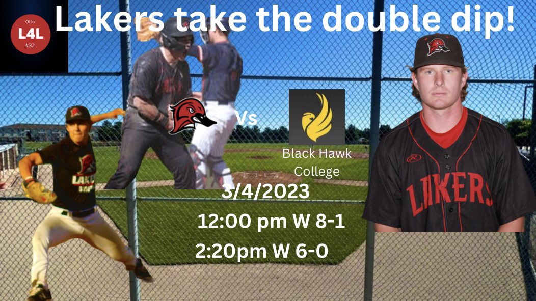LLCAthletics's tweet photo. Big day for the Lakers!
6-0 on the day!
@land_softball sweeps Vs Rend Lake
@LLC_WBasketball takes home the MWAC Championship!
@LLC_Basketball moves on in the region 24 tournament!
@LLC_Baseball picks up two wins over the Braves of BHC!
#OneFlock #LakerUp https://t.co/myNCbqwyo9