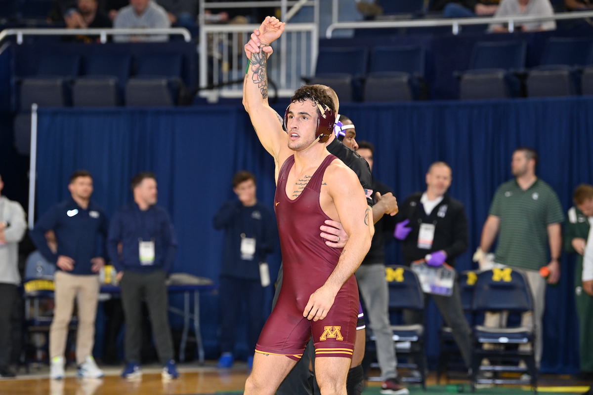 Former #IAhswr prep Michael Blockhus (<a href="/michaelblockhus/">Michael Blockhus</a>) headed to the Big Ten Finals at 149 pounds. 

📸: <a href="/SJanickiPhoto/">SJanicki Photo</a>