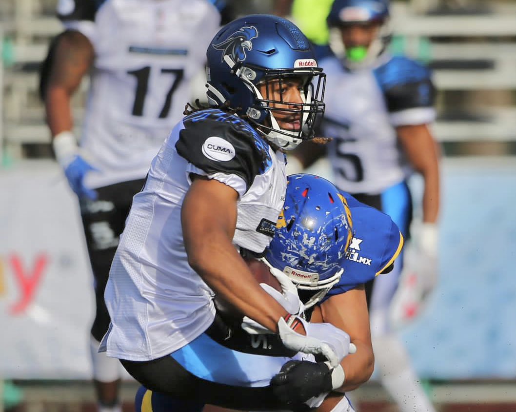 omarurena_'s tweet photo. With two pick-sixes by Trajan Keshon  Stephens-McQueen (8) and Abraham Ortiz (31) the Gallos Negros seem to arise from the grave. #JaliscoReyes 30 #QueretaroGallosNegros 14  4Q (12:00) @GraficoSports #LFA https://t.co/dcu1Cgf1HQ