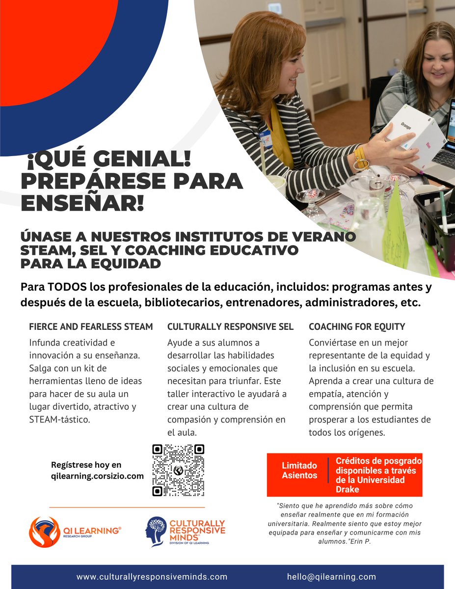CulturallyRM's tweet photo. Estimados maestros, este año escolar ha sido dificil. ¡Les escuchamos! Les vemos. Quieren nuevas formas de conectarse con sus estudiantes, y ser culturalmente sostenibles para que puedan empezar a amar la enseñanza de nuevo. Inscríbete en https://t.co/6jF6idVrtz #CSP#STEM #equity https://t.co/MKh6FDvH1r