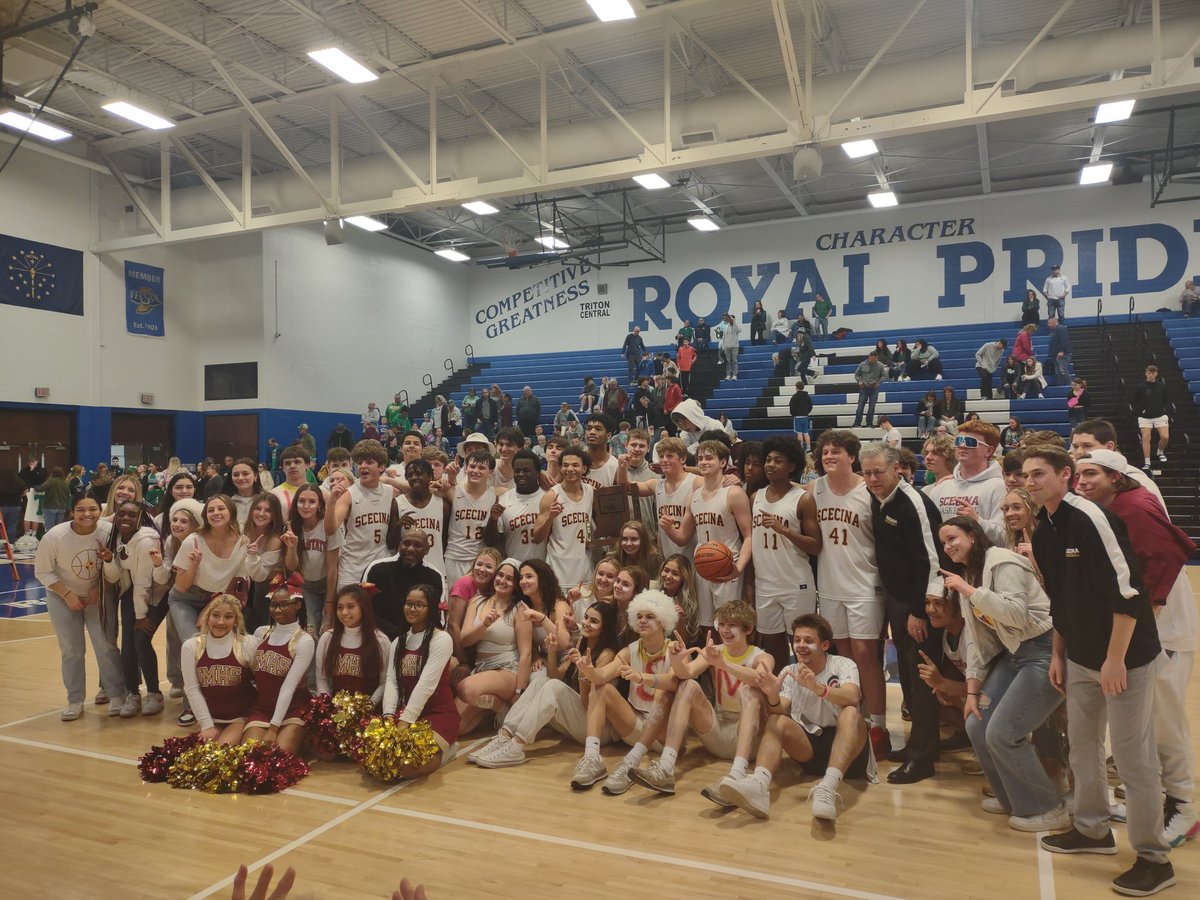SMHSathletics's tweet photo. VICTORY!!!!  Crusaders defeated  Triton Central 57-45.  Sectional Champions!!! @ScecinaNow https://t.co/5kA2pxNcJ5
