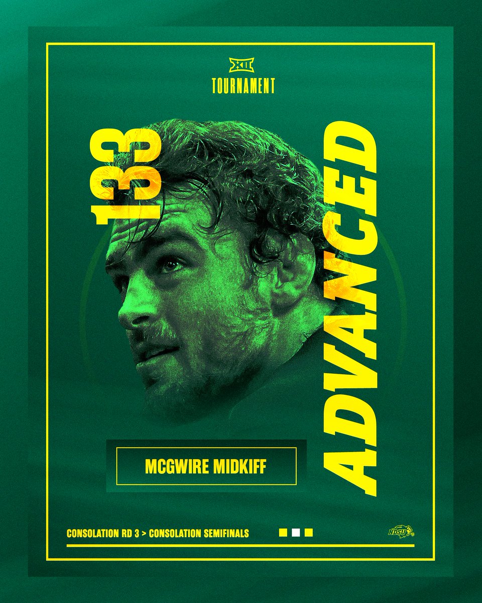 NDSUwrestling's tweet photo. McGwire Midkiff pulls off the upset of #26 Cody Phippen (Air Force) and advances to the consolation semifinals tomorrow! #TakeCharge https://t.co/lsRKvCz8GR