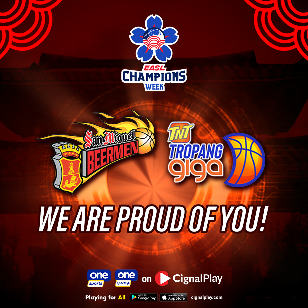 They played hard and never backed down! 💪👏

Thank you San Miguel Beermen & TNT Tropang Giga for representing the Philippines in the 2023 #EASL Champions Week!🙏

#TaraSaCPlay #PlayingForAll #EASL #WeGotNext #TerrificTogether