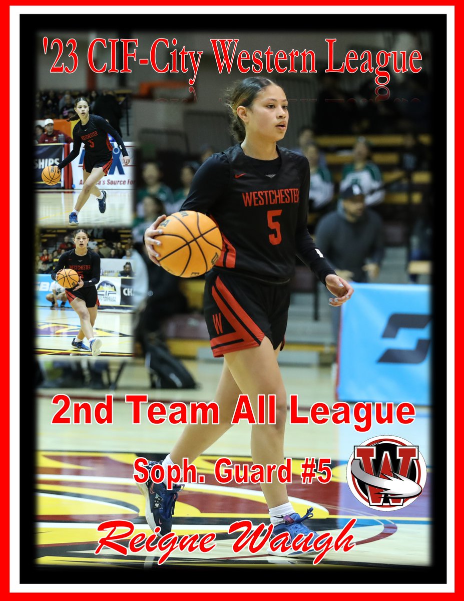 <a href="/WestchesterGBB/">Westchester Girls Basketball</a> says Congrats to Soph. G <a href="/WaughReigne/">Reigne Waugh</a> for making 2023 <a href="/CIFLACS/">CIF LA City Section</a> Western League 2nd Team All League. <a href="/breezepreps/">Breeze Varsity</a> <a href="/PrepGirlsHoops/">Prep Girls Hoops 🏀</a> <a href="/LanceSmithTPC/">Lance Smith</a> <a href="/CalHiSports/">Cal-Hi Sports</a> <a href="/latimessports/">L.A. Times Sports</a> <a href="/thelasentinel/">L.A. Sentinel News</a>