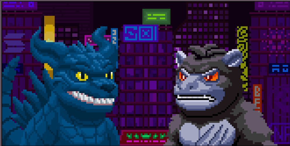 who knew that 1/1 kong and 1/1 godzilla actually make 1 single nft 🤟🔥
#cnft #pixelart #kongvszilla