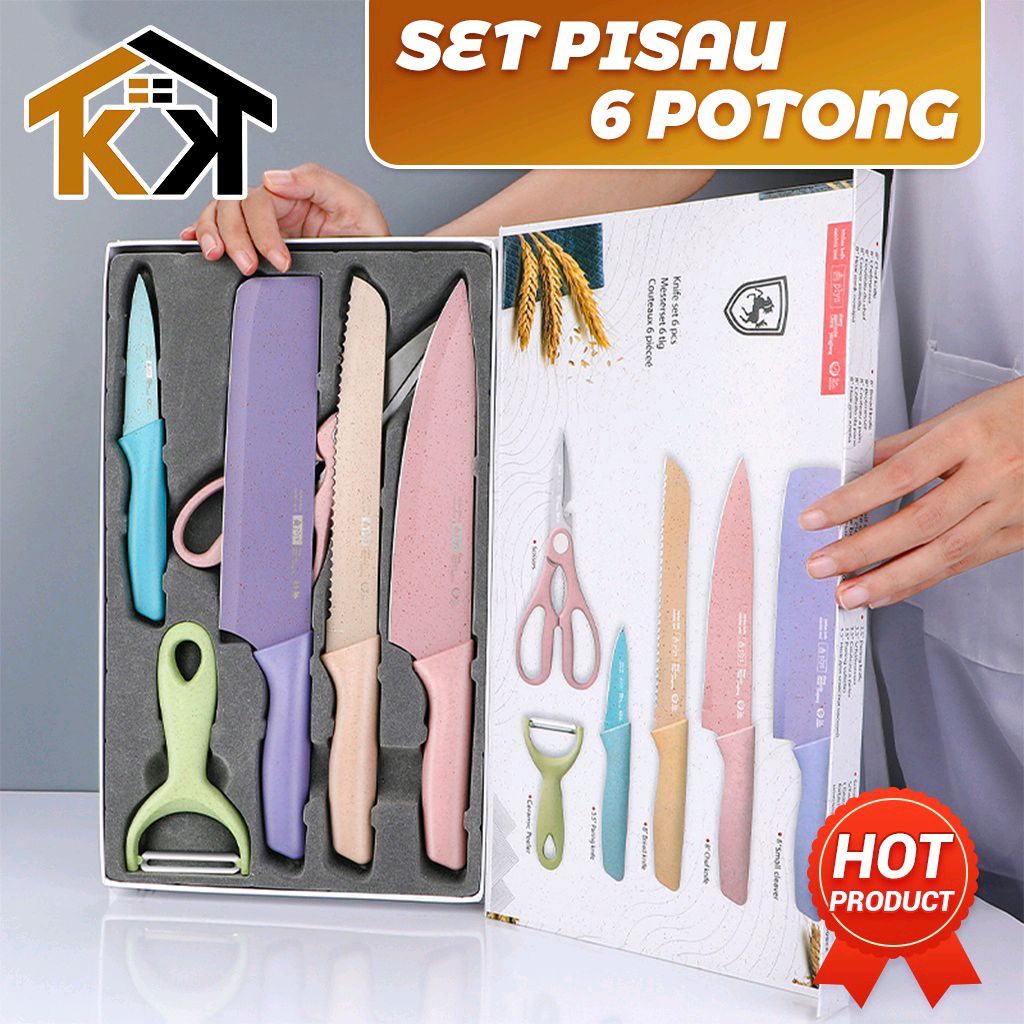 Cek (KK) Pisau Dapur Set Stainless Knife Anti Lengket Isi 6 Pcs / Peralatan Masak Pisau PREMIUM dengan harga Rp27.800. Dapatkan di Shopee sekarang! shope.ee/1flQtXFBbc?sha…