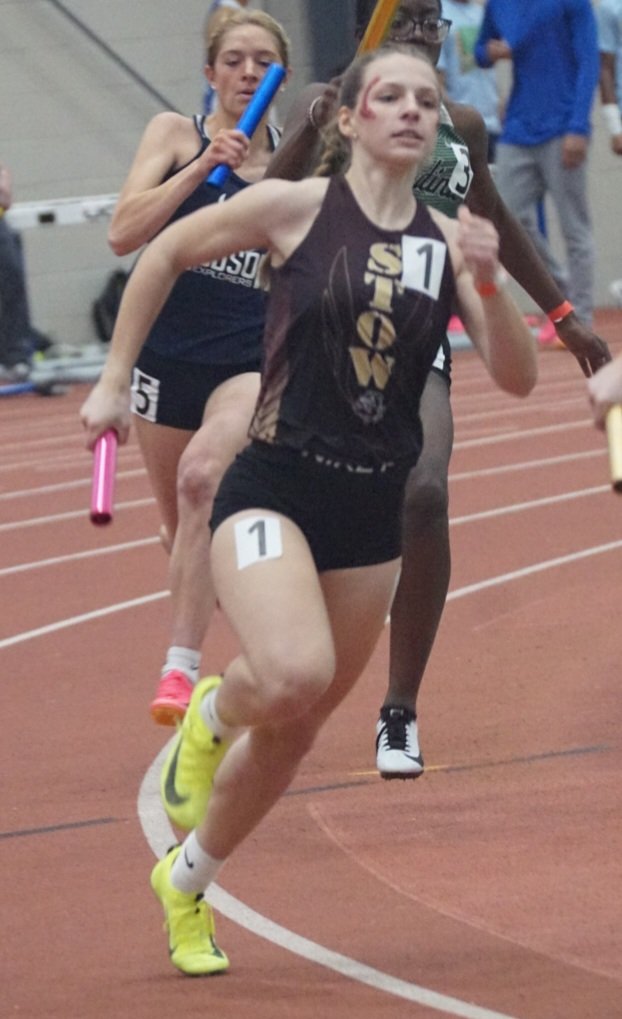 StowAeroMath's tweet photo. The 4x2 relay of Sidney Sheppert, Paige Klingensmith, Rebeca Lacatus, & Alexa Ballachino finished 18th in the state at the OATCCC Indoor Track & Field State Championships D1 while tying their school record time of 1:48.92!
#StowTrack #StowSpeed https://t.co/ZHyES8ScmK