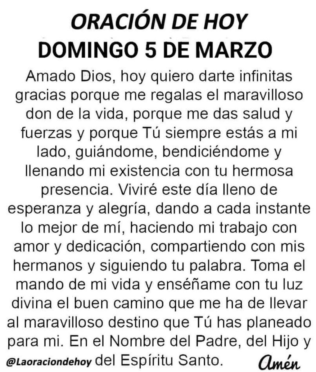 laoraciondehoy's tweet photo. Oración diaria para hoy domingo 5 de marzo del 2023. https://t.co/NxHVoEVCfs